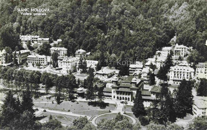 Slanic Moldova RO Vedere-generală Kurort Hotels Villen Wald Berge Luftbild Park