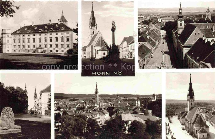Horn Waldviertel Niederoesterreich AT Schloss Mariensaeule Hauptplatz Stadtansic