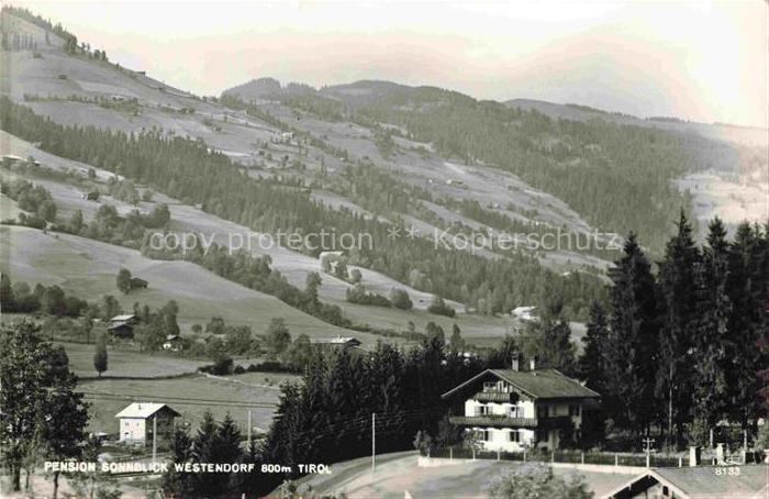 Westendorf Tirol AT Pension-Sonnblick Bergtal Almlandschaft Wald Wiesen Luftkuro