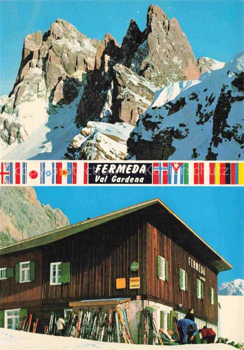 Rifugio Fermeda 2080m Santa Cristina Valgardena IT Fermedahuette Dolomiten Felse