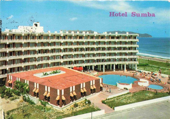 CALA MILLOR Mallorca ES Hotel-Sumba Pool Meer Strand Balkonreihen Liegestuehle S