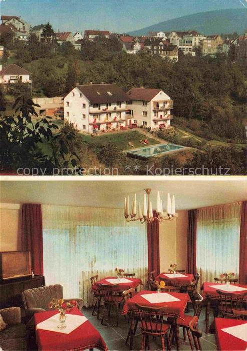Lindenfels Odenwald Hessen Haus-Karina Privatpension Pool Aussenansicht Speisesa