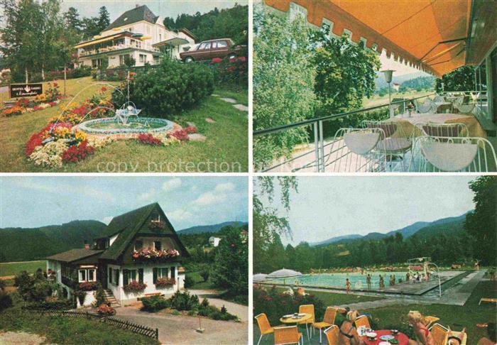 BADENWEILER BW Hotel-Garni-Neuenfels Schwarzwaldhaus Terrasse Schwimmbad Garten