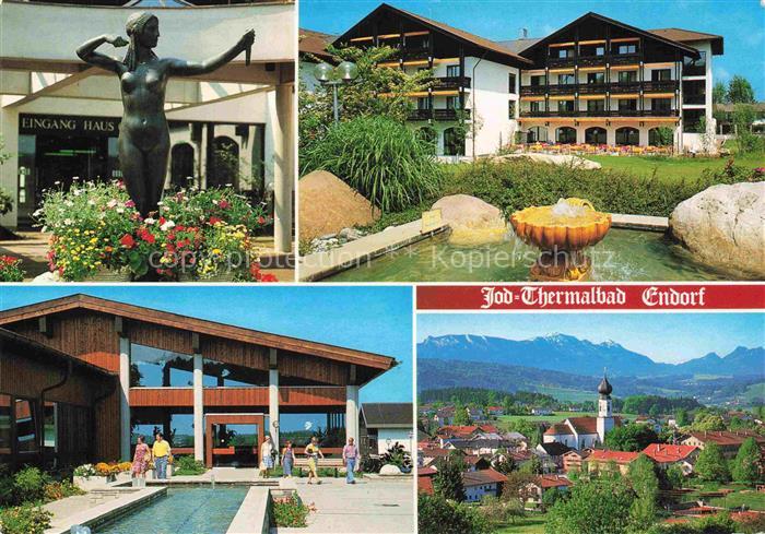 Endorf Chiemgau Jod-Thermalbad Thermalbad Skulptur Hotel Springbrunnen Dorfpanor
