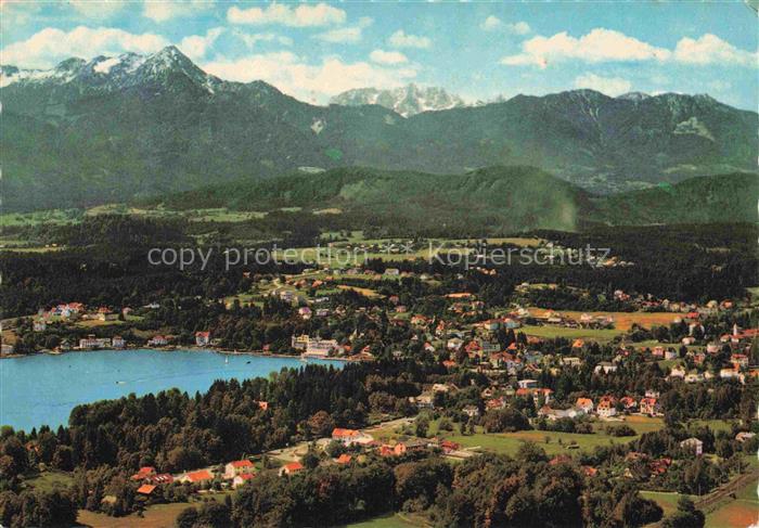 Velden  Woerthersee AT Kurort Woerthersee See Alpen Mittagskogel Dorfpanorama Wa