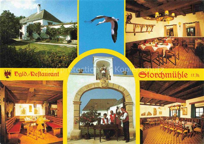 Oslip Burgenland AT Storchmuehle Restaurant Storch Eingangsportal Volksmusik Tra