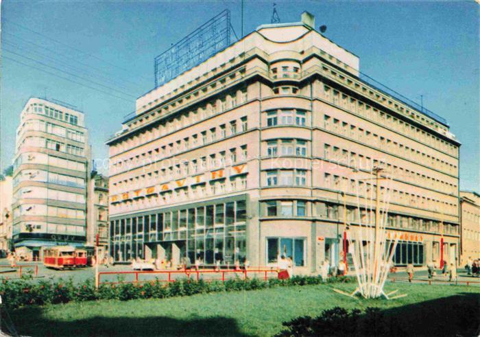 LIBEREC Reichenberg CZ Namesti-Klementa-Gottwalda Kaufhaus Strassenbahn Stadtpla