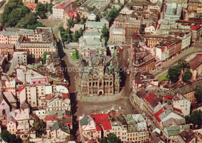 LIBEREC Reichenberg CZ Fliegeraufnahme Rathaus Stadtplatz Innenstadt Strassenbah