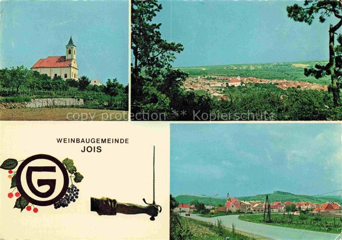 Jois Burgenland AT Kirche Weinberg Panorama Neusiedler-See Ortschaft Weinbau Dor