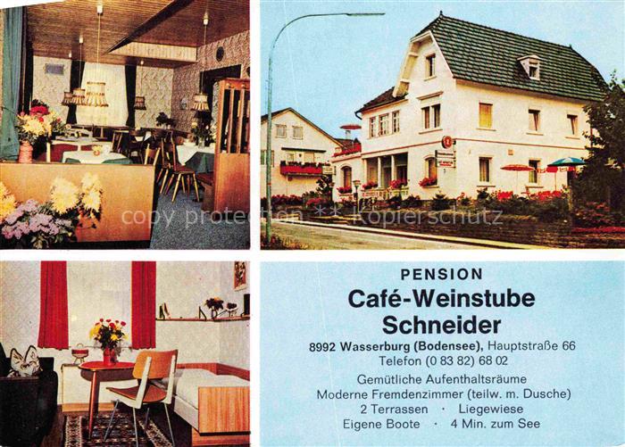 Wasserburg am Bodensee Bayern Café-Weinstube-Schneider Pension Hauptstrasse-66 F