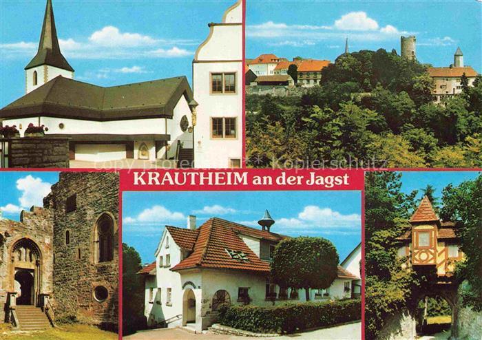 Krautheim Jagst Hohenlohekreis BW Kirche Burg-Krautheim Burgruine Gotik Jagst Fa