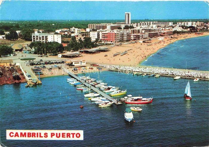 Cambrils Costa Dorada Tarragona ES Puerto Hafen Boote Strand Costa-Dorada Wohnbl
