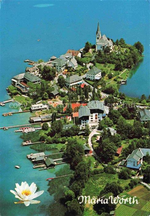 Maria Woerth Woerthersee Kaernten AT Woerthersee Halbinsel Kirche Wallfahrtsort