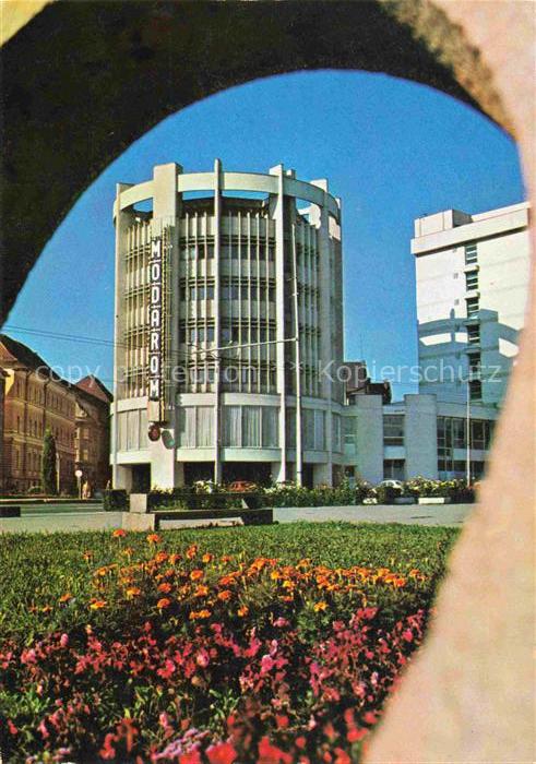 Brasov Brasso Kronstadt RO MODROM Casa-de-mode Rundbau Modernismus Blumen Stadtp