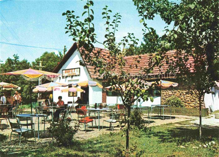 Tirgu-Jiu RO Popasul-turistic-Dragoeni Bufet Sonnenschirme Gartenlokal Baeume Ou
