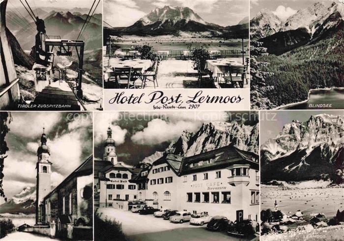 Lermoos Tirol AT Hotel-Post Zugspitzbahn Blindsee Kirche Bergpanorama Mehrbild