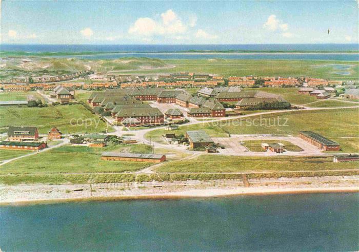 LIST  SYLT Fliegeraufnahme Nordseebad Wattenmeer Duenen Strand Backsteingebaeude