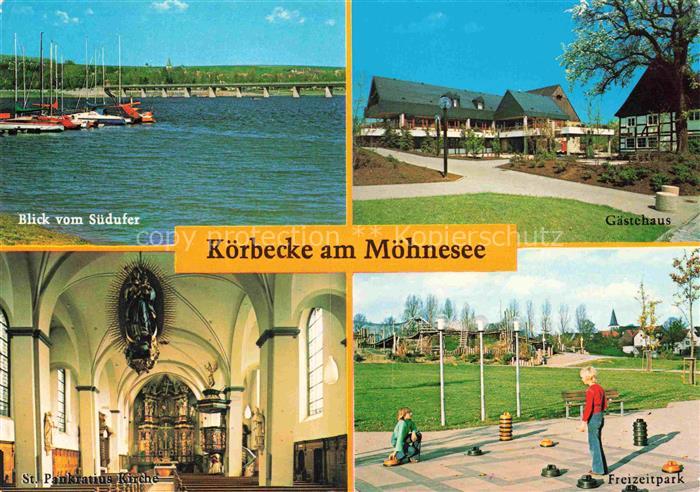 Koerbecke Moehnesee Soest NRW Moehnesee Segelboote Suedufer Gaesthaus St-Pankrat