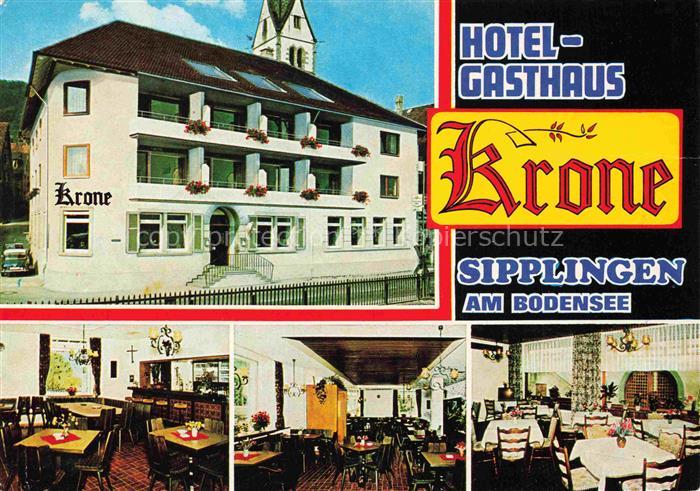 Sipplingen Bodensee Hotel-Gasthaus-Krone Bodensee Hotelgebaeude Kirchturm Speise