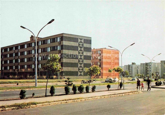 NYIREGYHAZA Nyireghazarol HU Lakótelep Wohnsiedlung Plattenbauten Fassadenmosaik