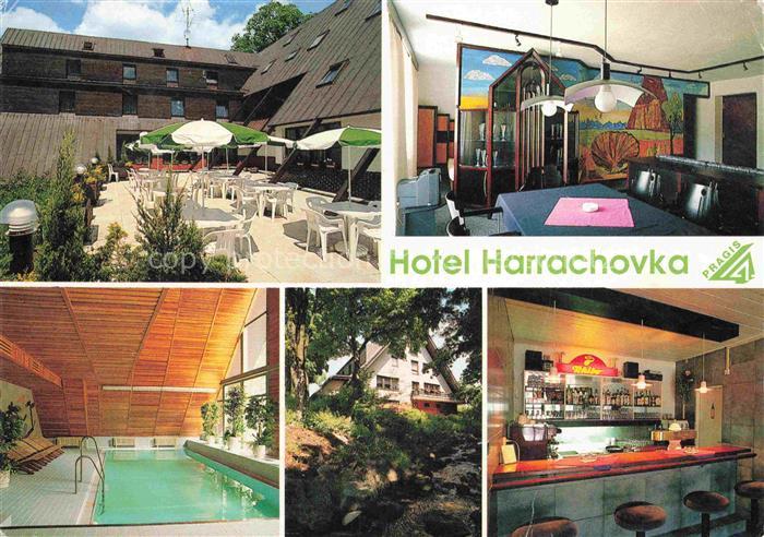 Harrachov Harrachsdorf CZ Hotel-Harrachovka Terrasse Schwimmbad Bar Restaurant R