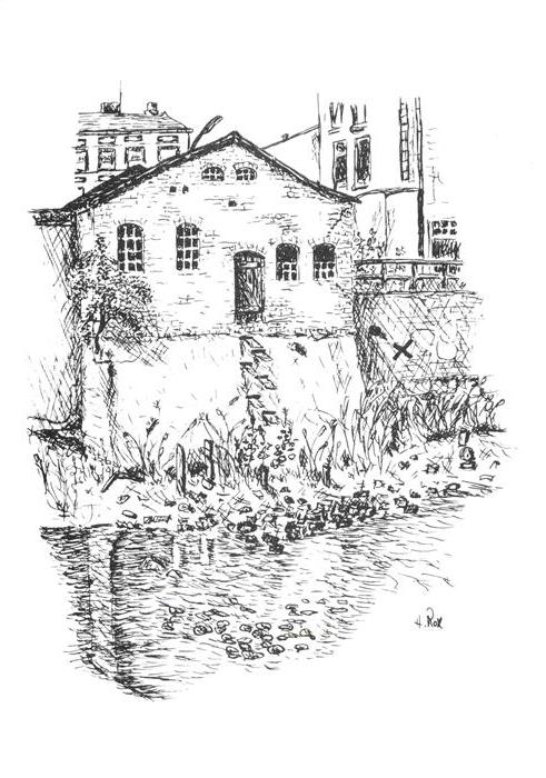 ELMSHORN Pinneberg Schleswig-Holstein Krueckau Muehlendamm Federzeichnung Altes-