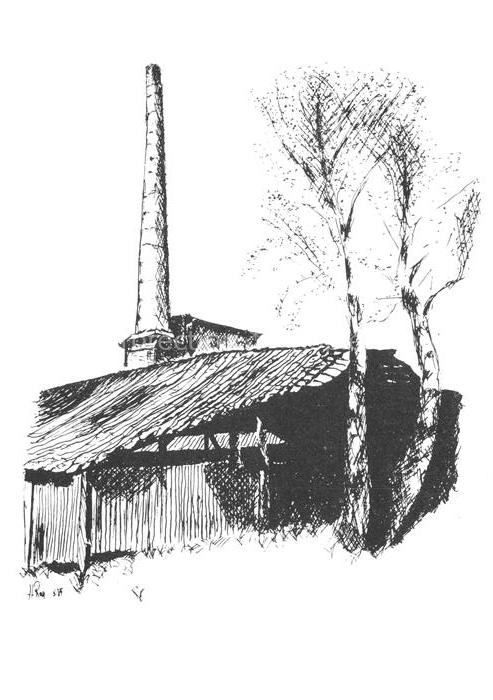 ELMSHORN Pinneberg Schleswig-Holstein Ziegelei Klein-Nordende Federzeichnung Sch