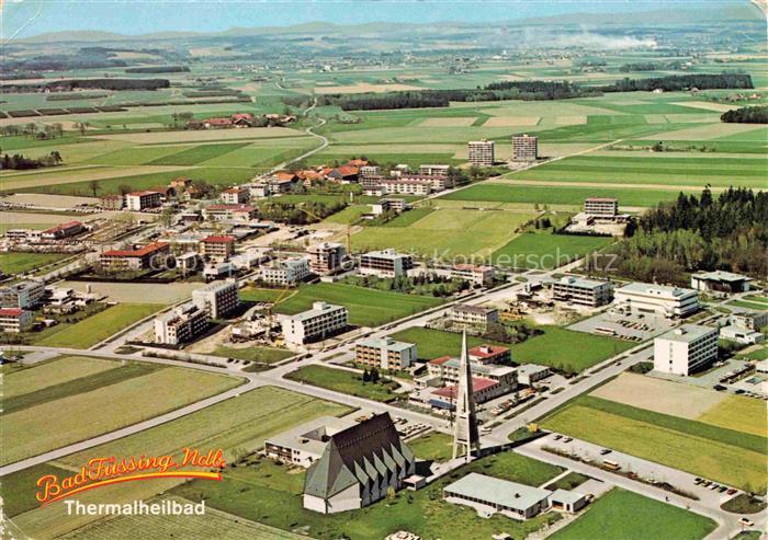 BAD FuessING Thermalheilbad Schwefeltherme Kuranlage Kirche Felder Kurklinik Kur