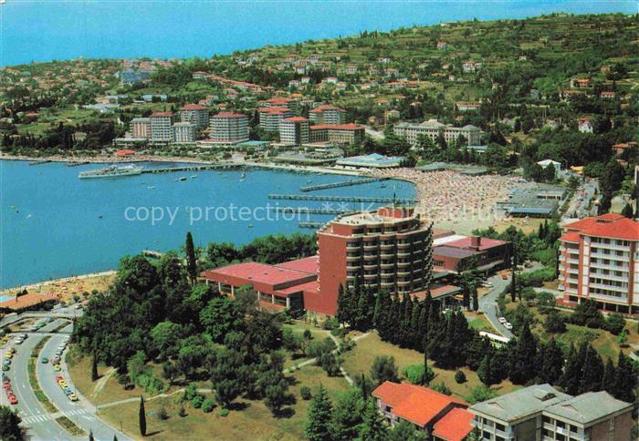 Portorose Portoroz Piran Istrien Slovenia Bucht Strand Hotel Pier Kuestenresort