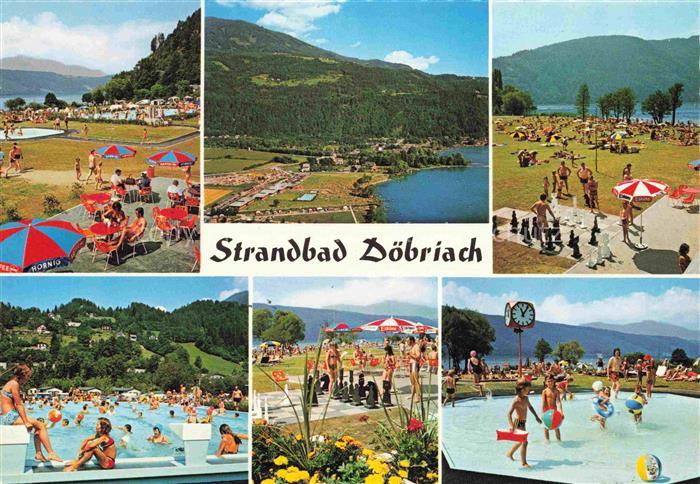 Doebriach Millstaettersee Strandbad Millstaettersee Schwimmbecken Berge Sonnensc