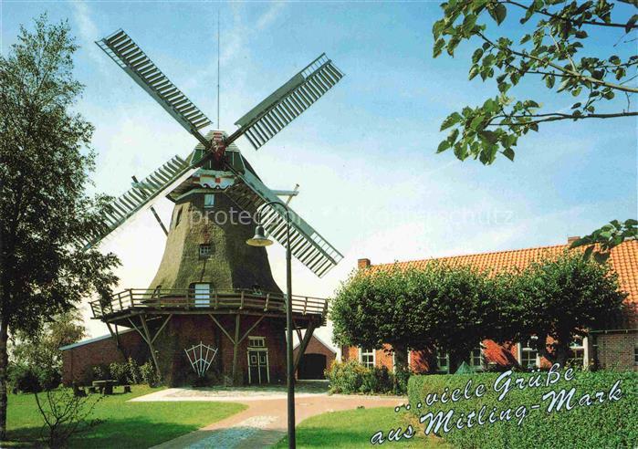 Mitling-Mark Windmuehle Galerie Galerie-Windmuehle Garten Backsteingebaeude Ostf