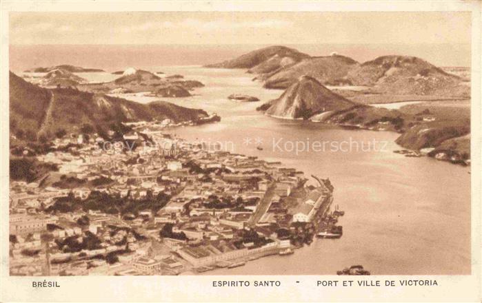 VITORIA Espirito Santo Brasil Hafen Bucht Stadtansicht Felsinseln Berge Hafenanl