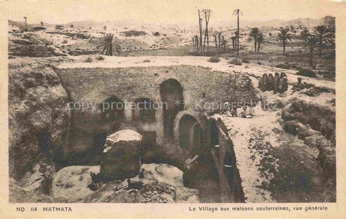 Matmata Tunesie Maisons-souterraines Troglodytenwohnungen Felshoehlen Palmen Wue