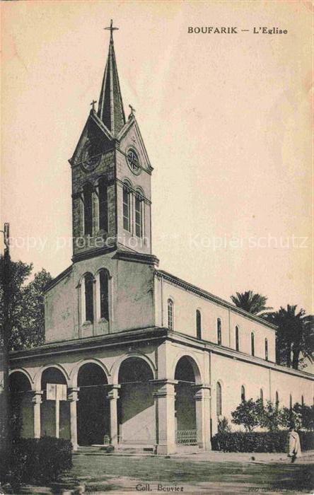 Boufarik Algerie L Eglise Kirche Kirchturm Kolonialarchitektur Palmen Arkaden Kr