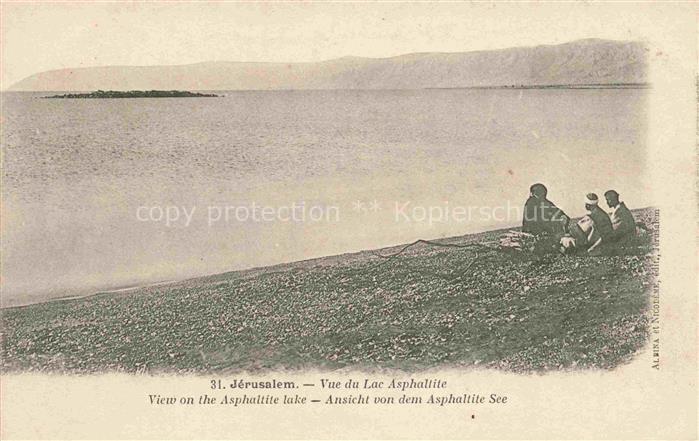 Jerusalem  Yerushalayim Israel Lac-Asphaltite Totes-Meer Ufer Personen Wasser Be