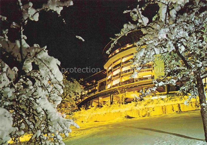 Tonbach Baiersbronn BW Kurhotel-Traube-Tonbach Hotel Nachtaufnahme Winter Schwar