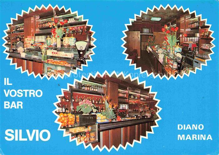 Diano Marina Imperia Liguria IT Bar-Silvio Corso-Roma Innenraum Theke Flaschen R