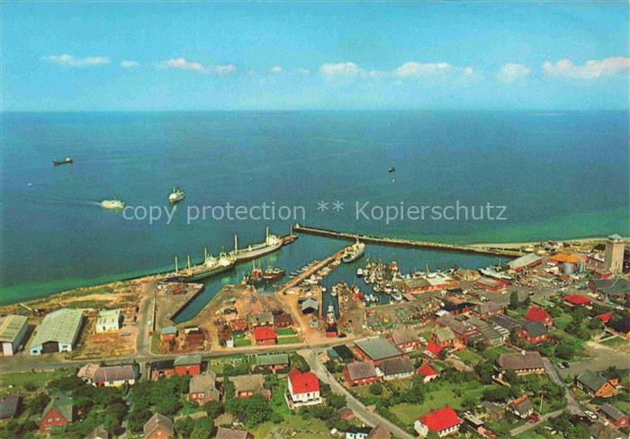 Soby DK Fliegeraufnahme Soeby-havn Hafen Fischerboote Frachter Meer Ortschaft ro