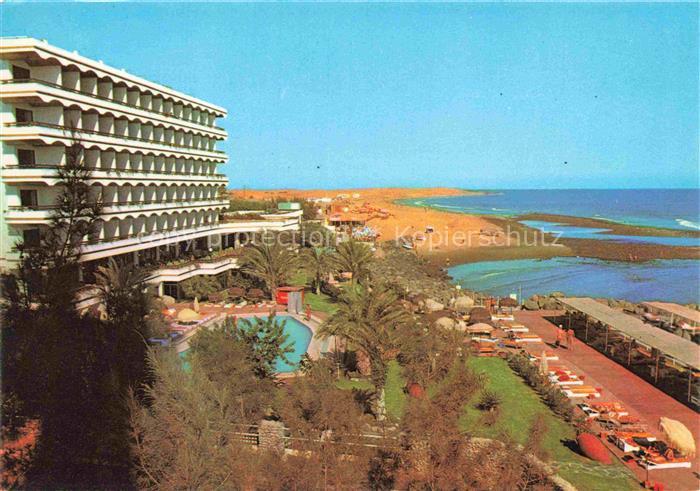 Playa de Maspalomas IFA-Hotel-Faro Pool Palmengarten Strand Duenen Lagune Meer S