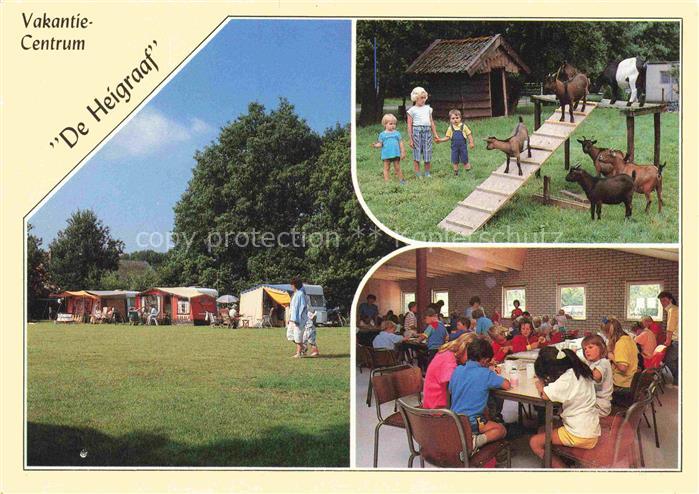 Woudenberg Utrecht NL Campingplatz Wohnwagen Ziegen Kinder Speisesaal Gruenland