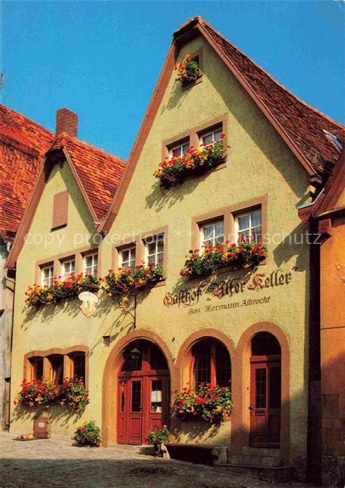 ROTHENBURG   TAUBER Bayern Gasthof-Alter-Keller Altstadt Fachwerk Blumenkaesten