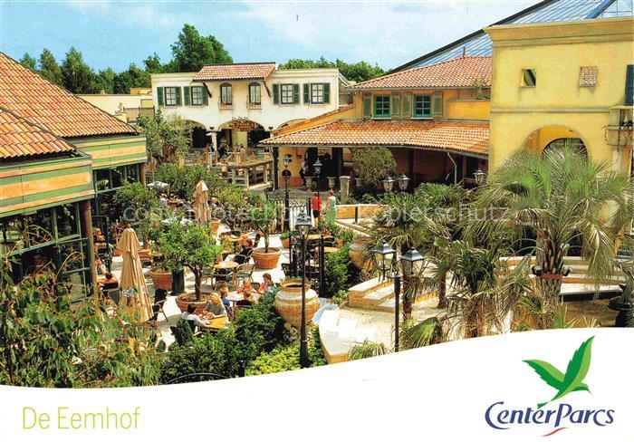 Zeewolde Flevoland NL De-Eemhof CenterParcs Marktplatz Restaurant Palmen Terrass