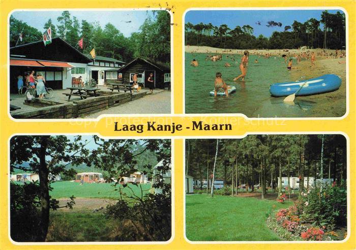 Maarn Utrecht NL Camping-Laag-Kanje Bungalowpark Strand Badegaeste Caravans Wald