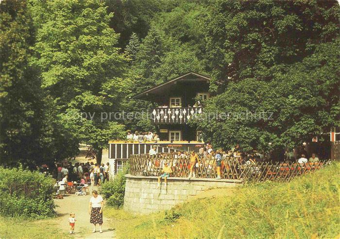 Wernigerode Harz HO-Gaststaette Christianental Waldgaststaette Terrasse Besucher