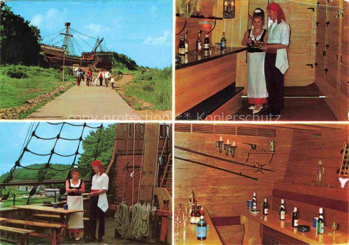 SAssNITZ Ostseebad Ruegen Piratenschiff Neu-Mukran Segelschiff Bar Gastronomie K