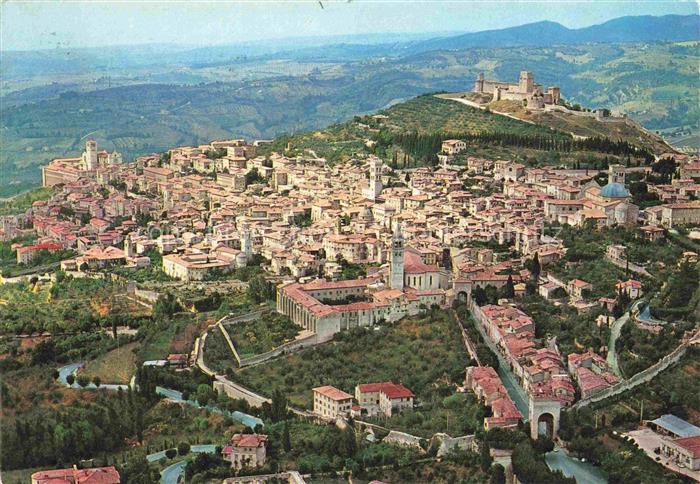 Assisi Perugia Umbria IT Assisi Altstadt Rocca-Maggiore Huegelstadt Basilika Sta