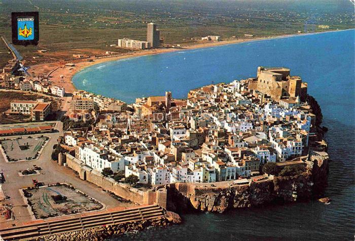 Peniscola Castellon Castello de-la-Plana Valenciana ES Fliegeraufnahme Burgfelse