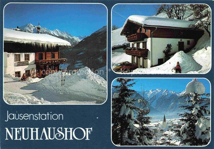 Neukirchen am Grossvenediger AT Gasthof-Neuhaushof Winter Schnee Berge Kirchturm