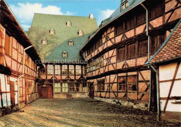 GOSLAR Harz Niedersachsen Siemens-Familienstammhaus Innenhof Fachwerk Kopfsteinp