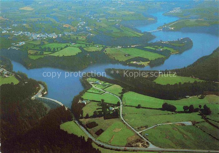 Robertville Liege Belgie Barrage-de-la-Warche Stausee Warche Felder Wald Dorf Lu